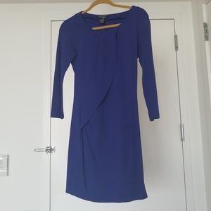 Cobalt blue 3/4 sleeve DVF sheath dress